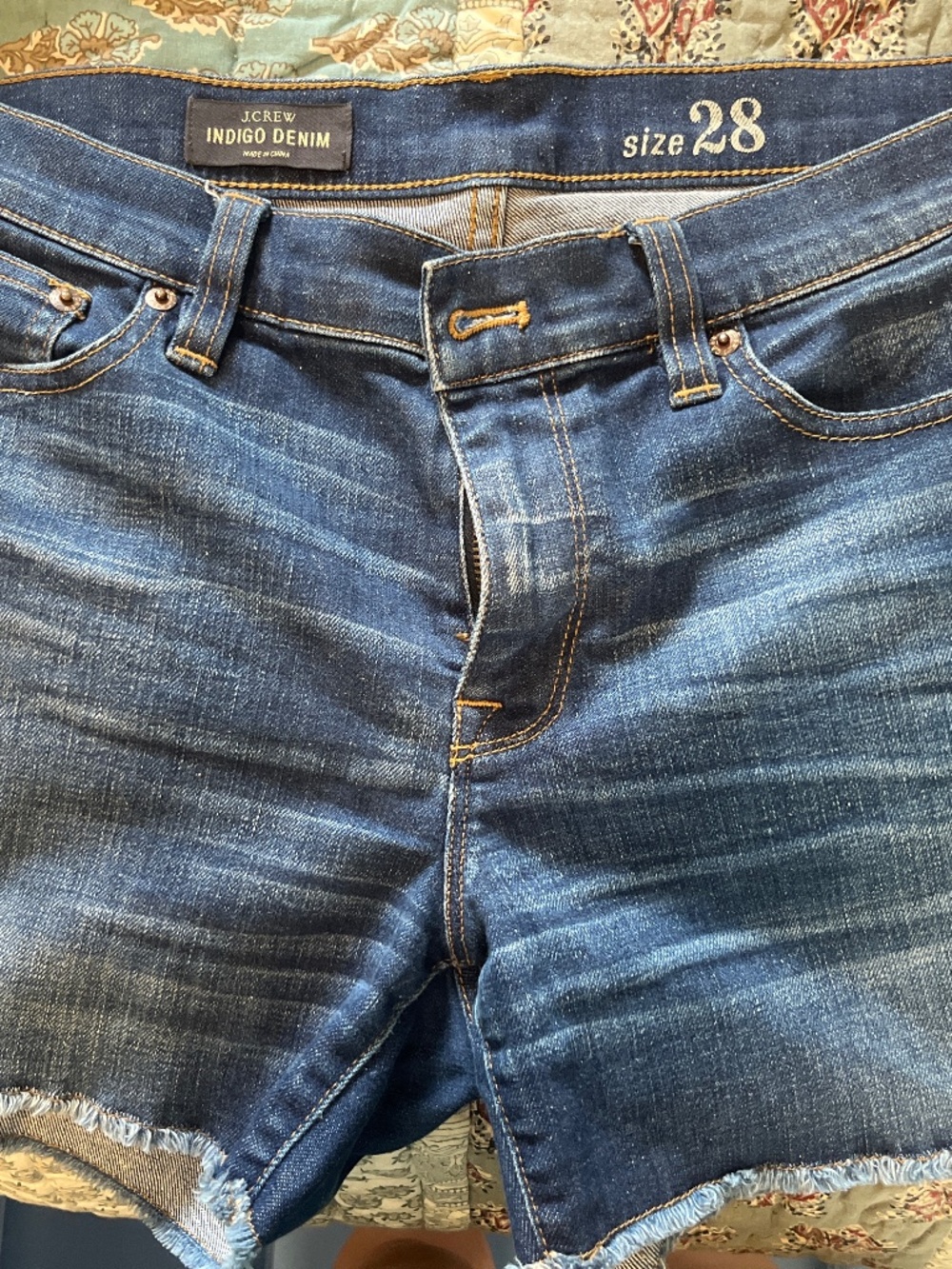Jcrew indigo denim shorts
